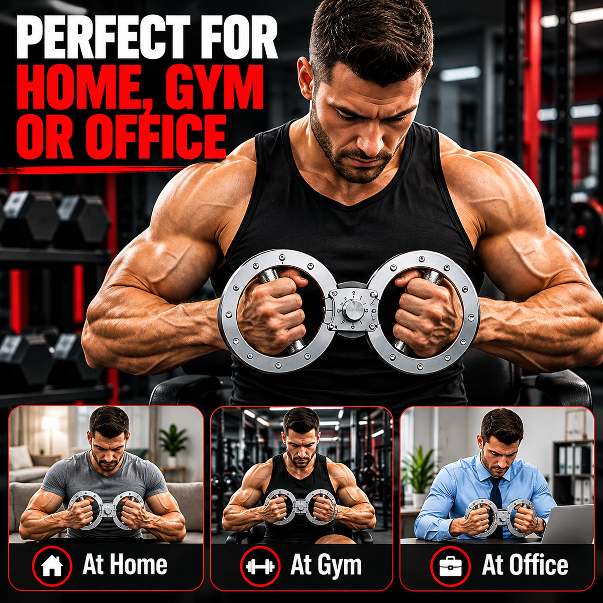 GRIPCOREX™ Adjustable Arm Resistance Trainer – 8-Way Strength & Grip Training Device