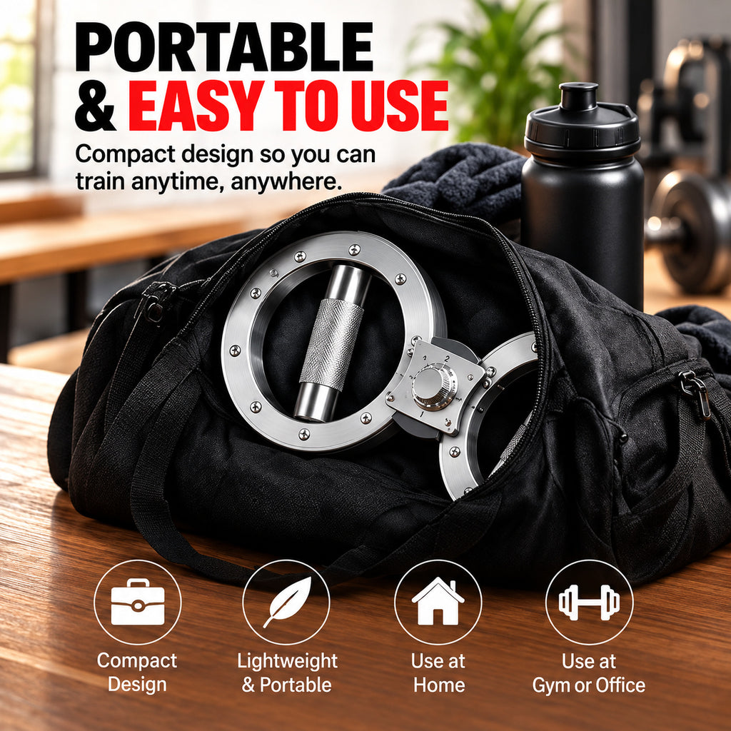GRIPCOREX™ Adjustable Arm Resistance Trainer – 8-Way Strength & Grip Training Device